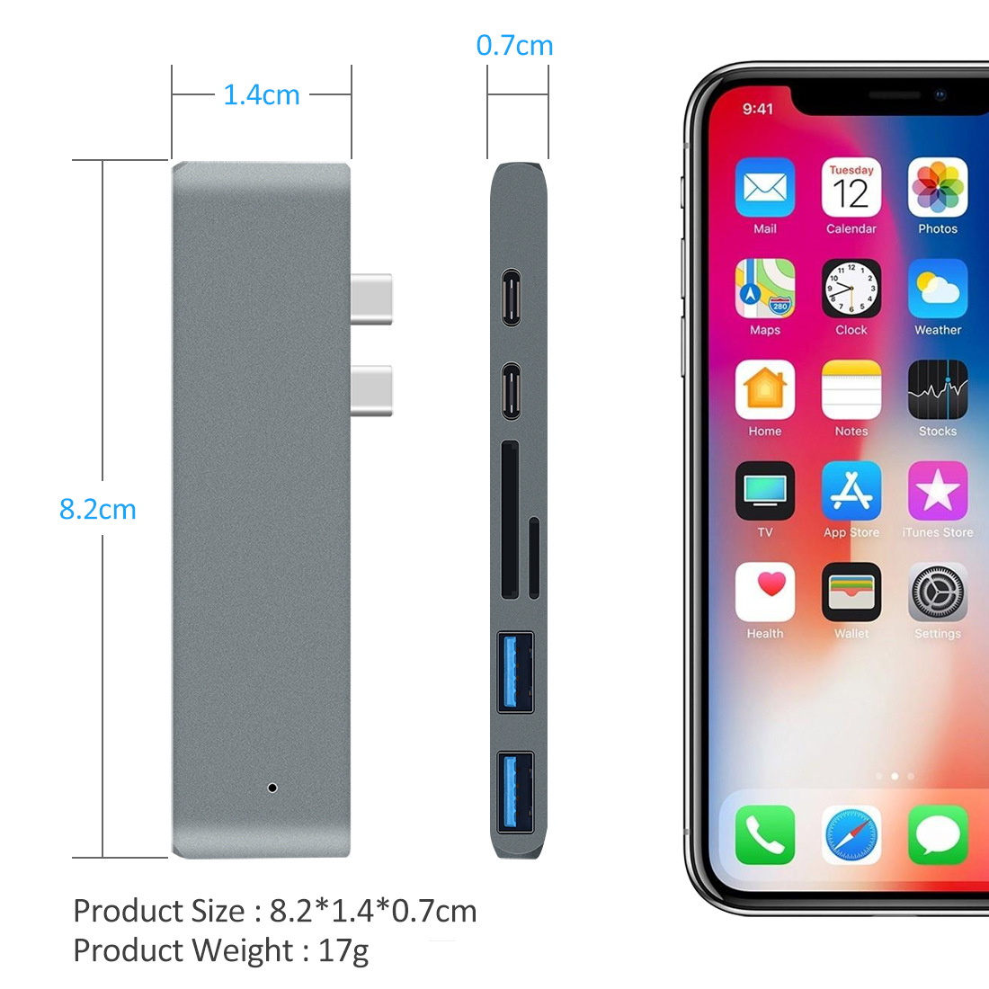 Adaptador USB 3,1 tipo C Hub a - Usb C Hub Sd Card Reader 4K Hdmi reseña y precio
